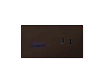 0222-05-G-43 Chopin - 2-gang horizontal -dual levers black with LED & USB bronze  