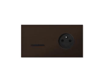 0222-05-23-A Chopin - 2-gang horizontal - bronze - dual levers black without LED & power