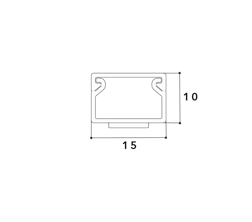 CANALIT LÍMD RENNA L=2m 15x10mm : C 15/10 W-2, mynd 2 af 2