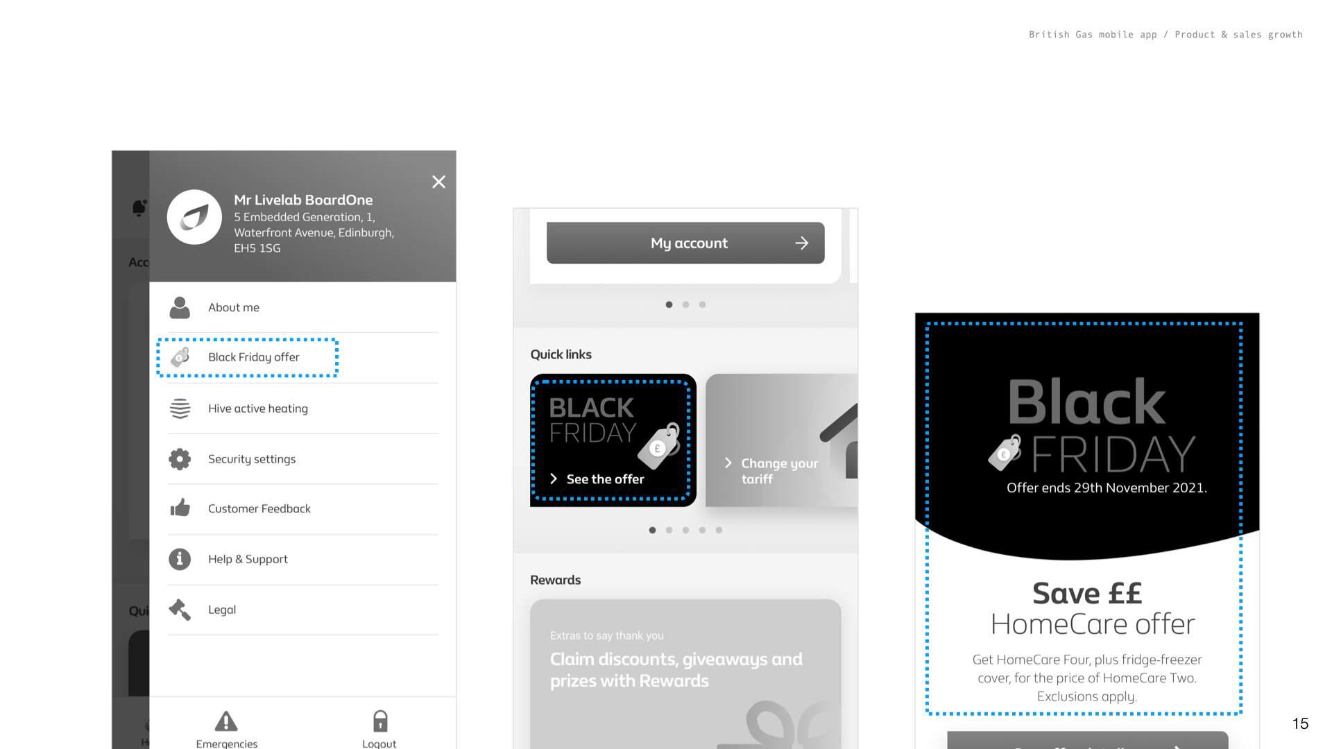 The UI implementation for our chosen idea
