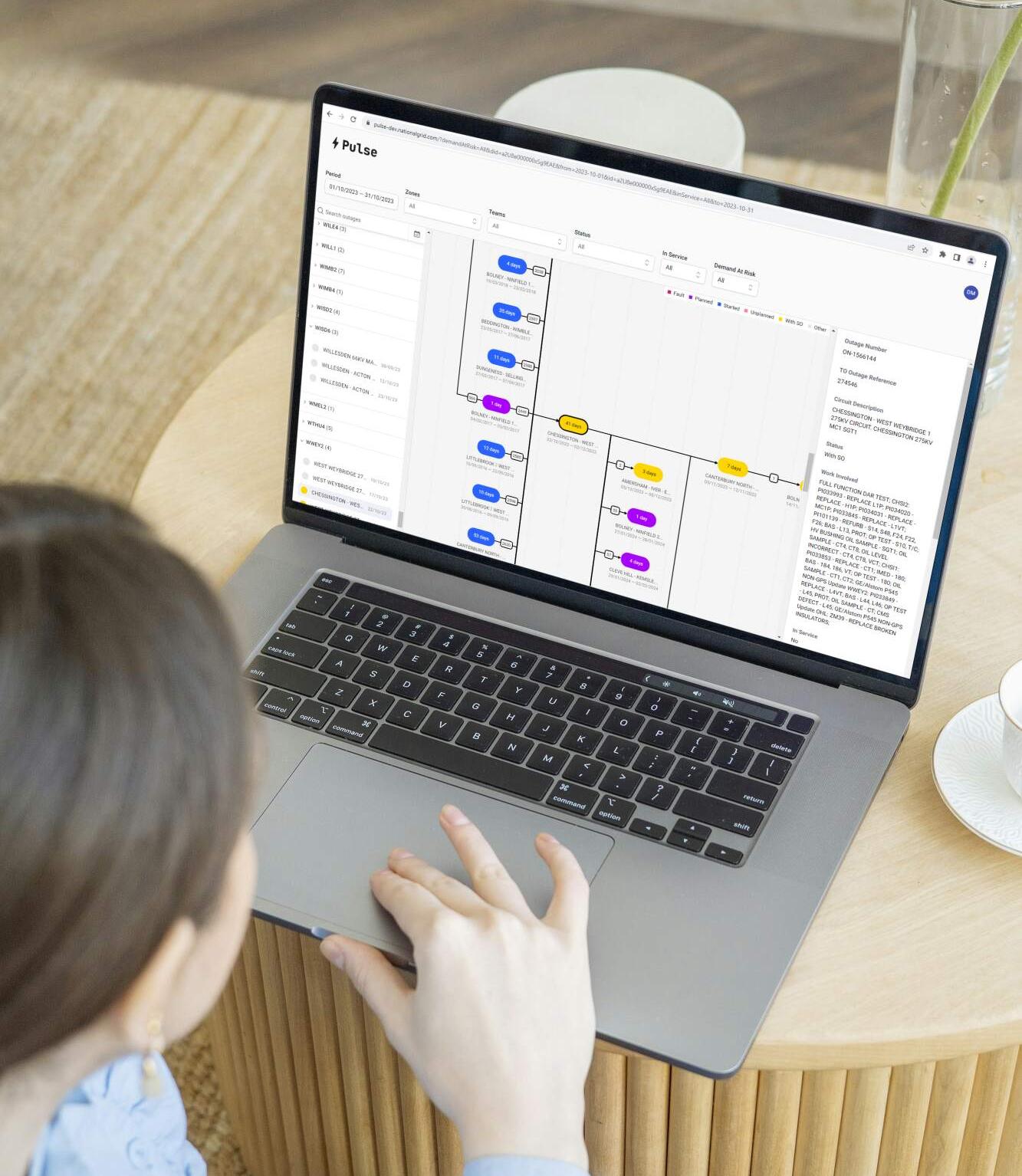 Laptop showing the Pulse app that was built