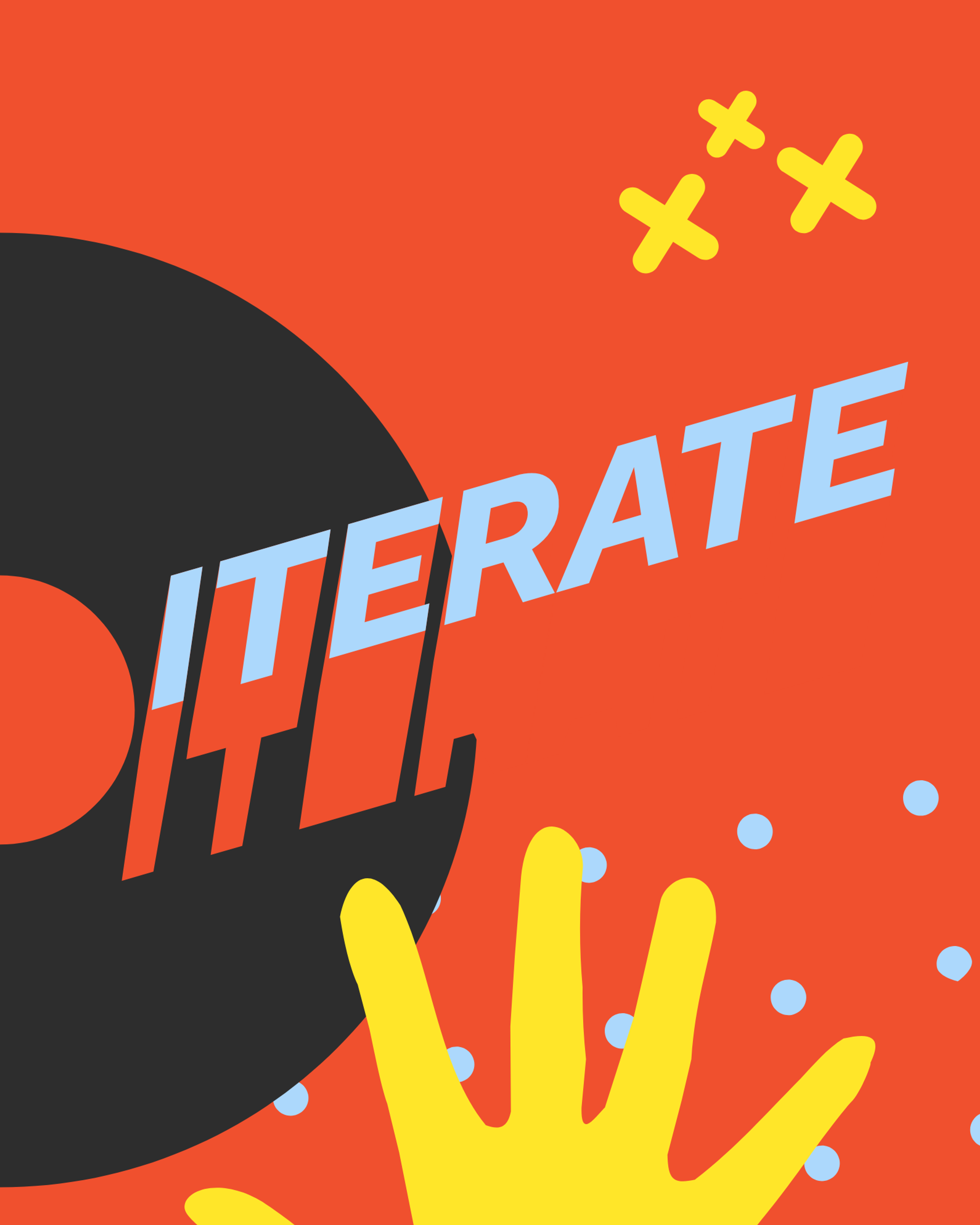 Orange illustration of two black hands: one holding a white star, the other placing a block labelled BRAND beside a block labelled WORK, with a card reading MAKE THE.