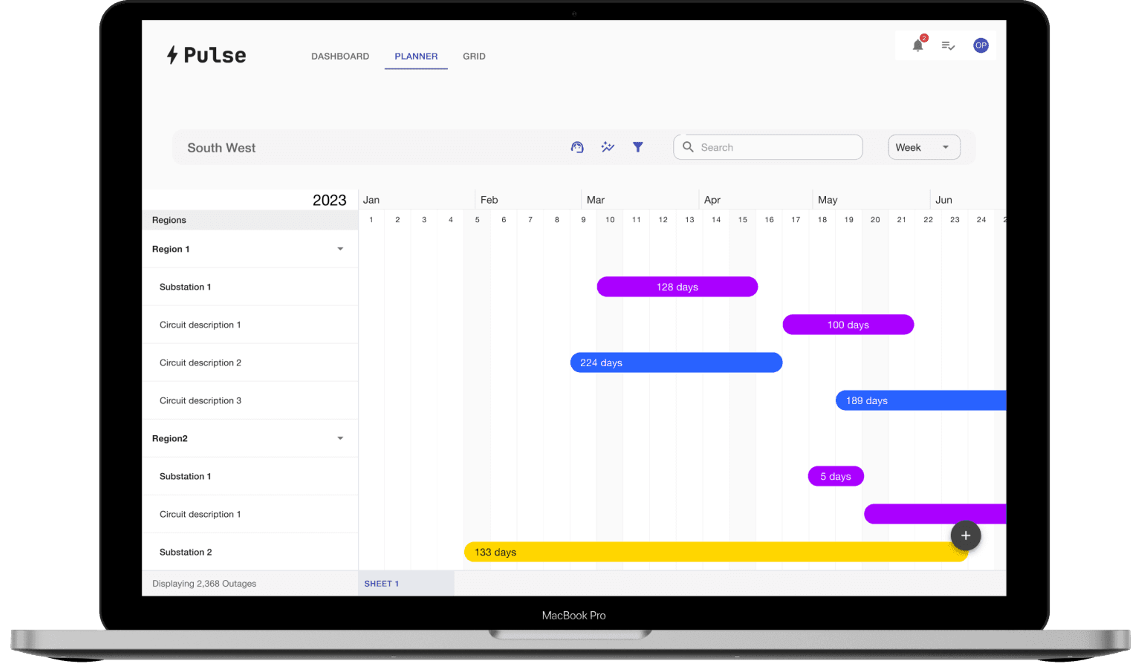 Pulse Gantt chart v2