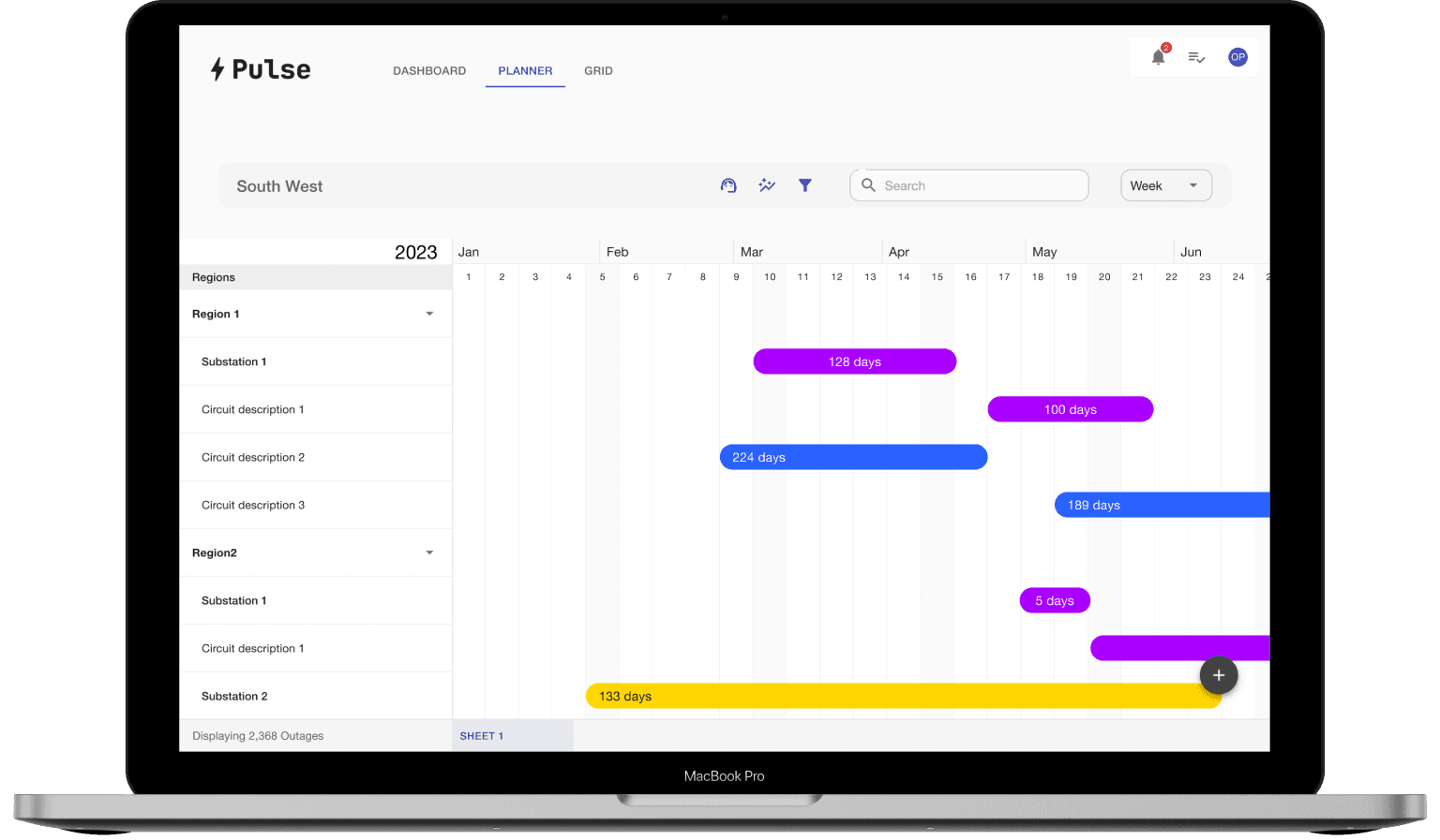 Pulse Gantt chart v2