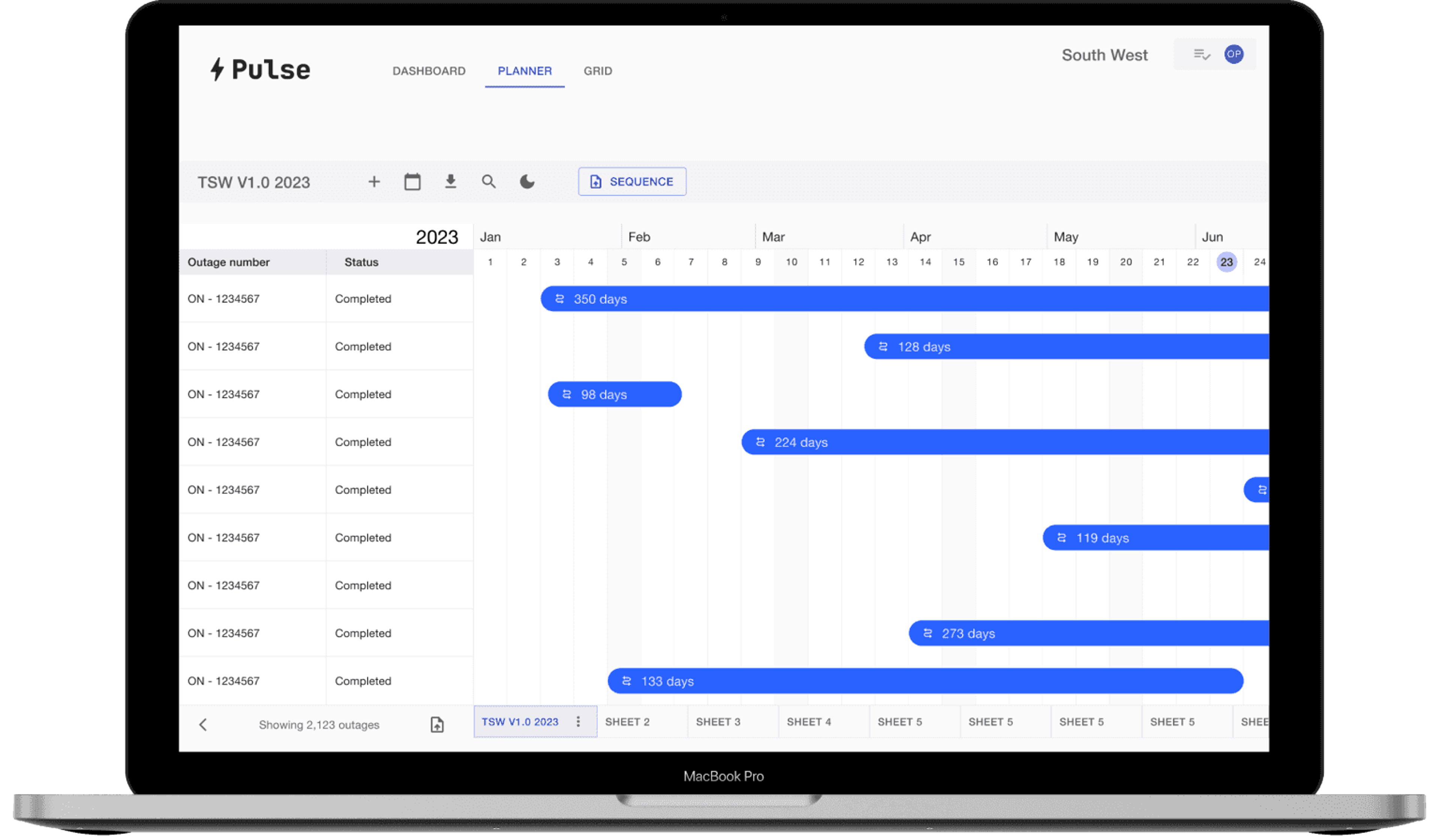 Pulse Gantt chart v1