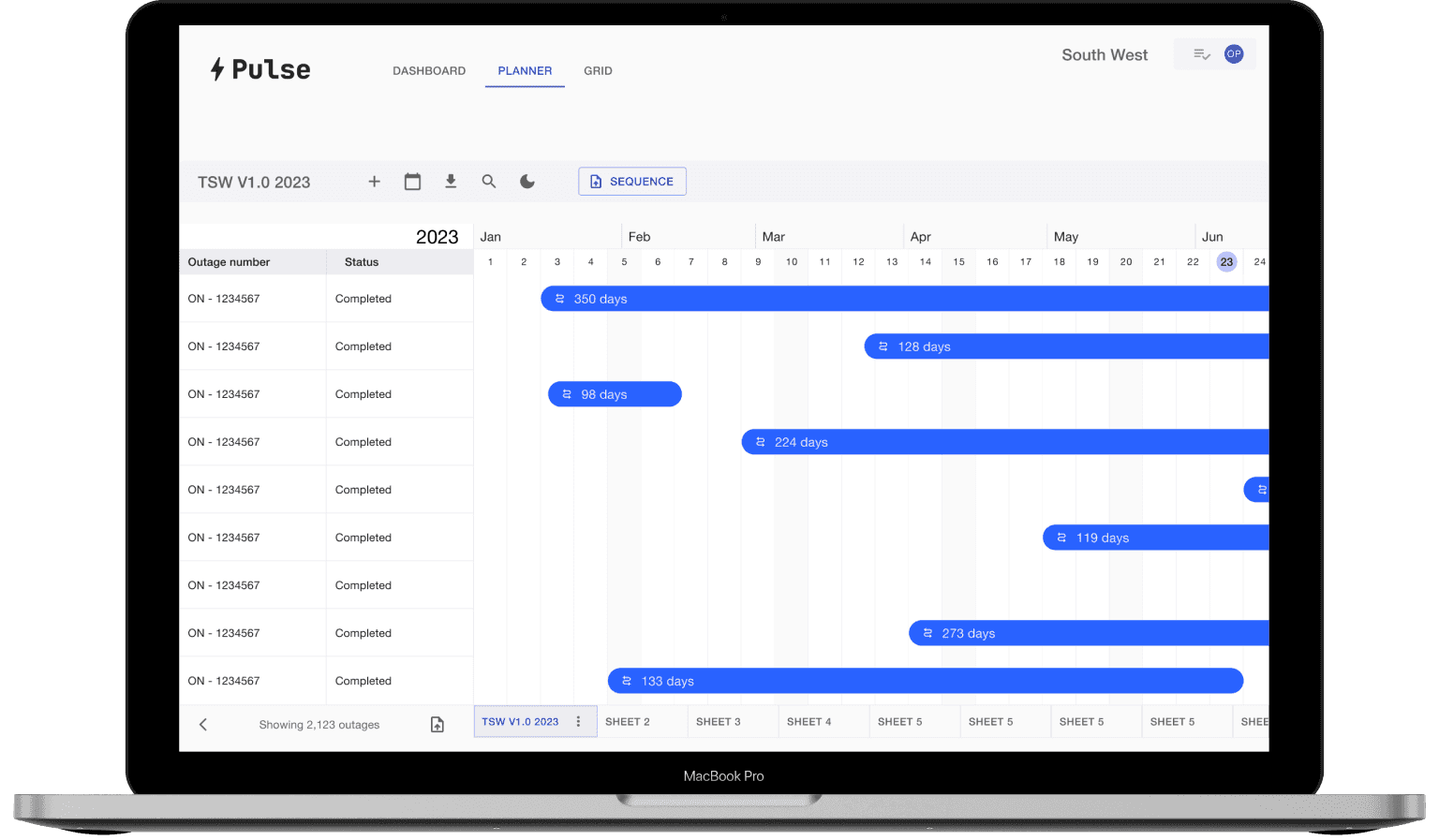 Pulse Gantt chart v1