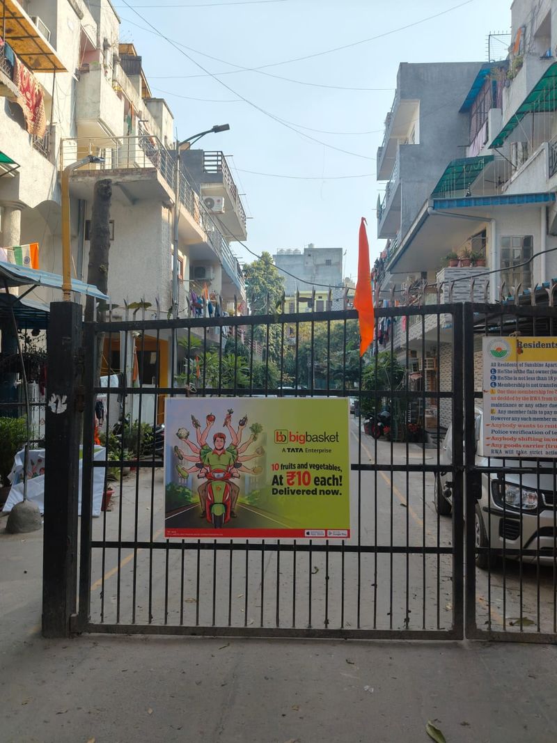 BigBasket pole branding activation in Delhi NCR