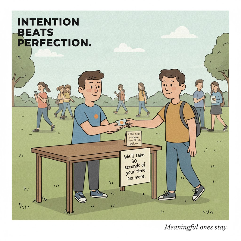 Show intention beating perfection.