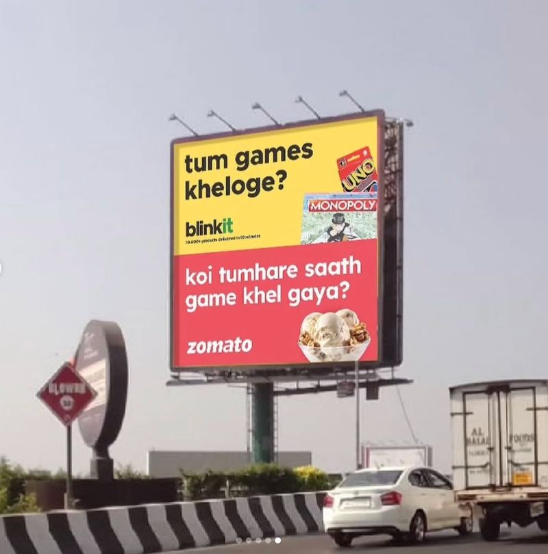 Zomato and Blinkit Billboard Banter