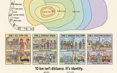 Same City. Every 10 km, A New World.