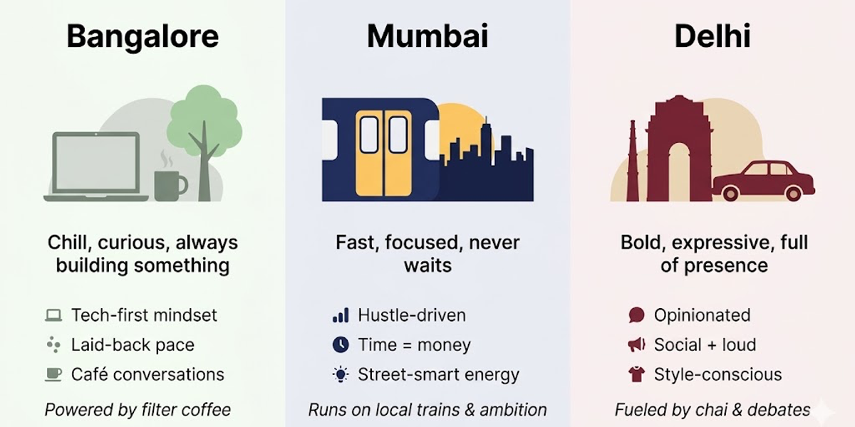 City Personality Types: Bangalore vs Mumbai vs Delhi