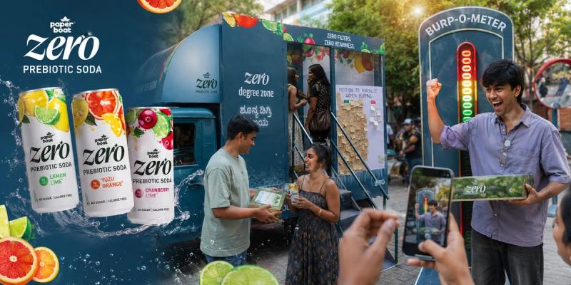 Paper Boat Burp-o-Meter activation on Church Street, Bengaluru