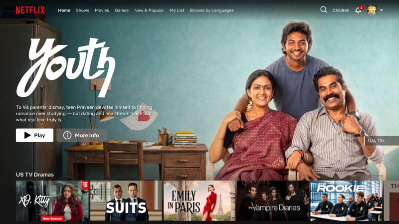 Netflix's personalised content recommendation