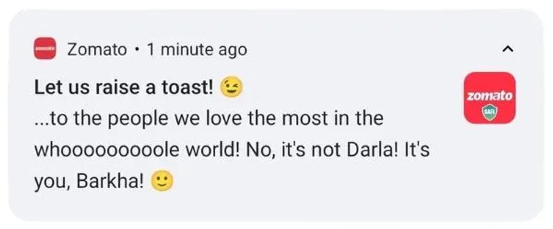 Zomato’s witty push notifications