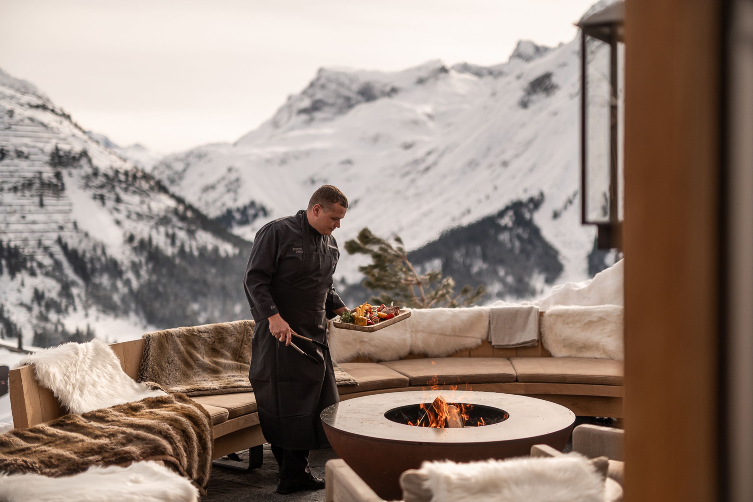 Kitchen open fire cooking