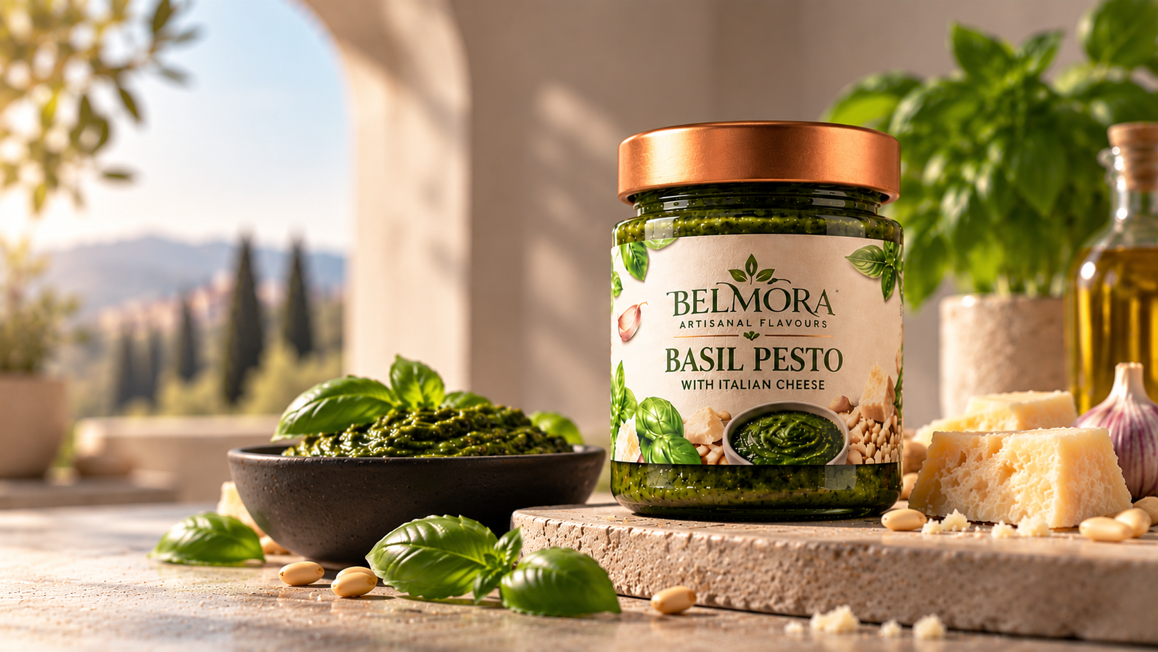 Project artwork for BELMORA Artisanal Flavours — Basil Pesto