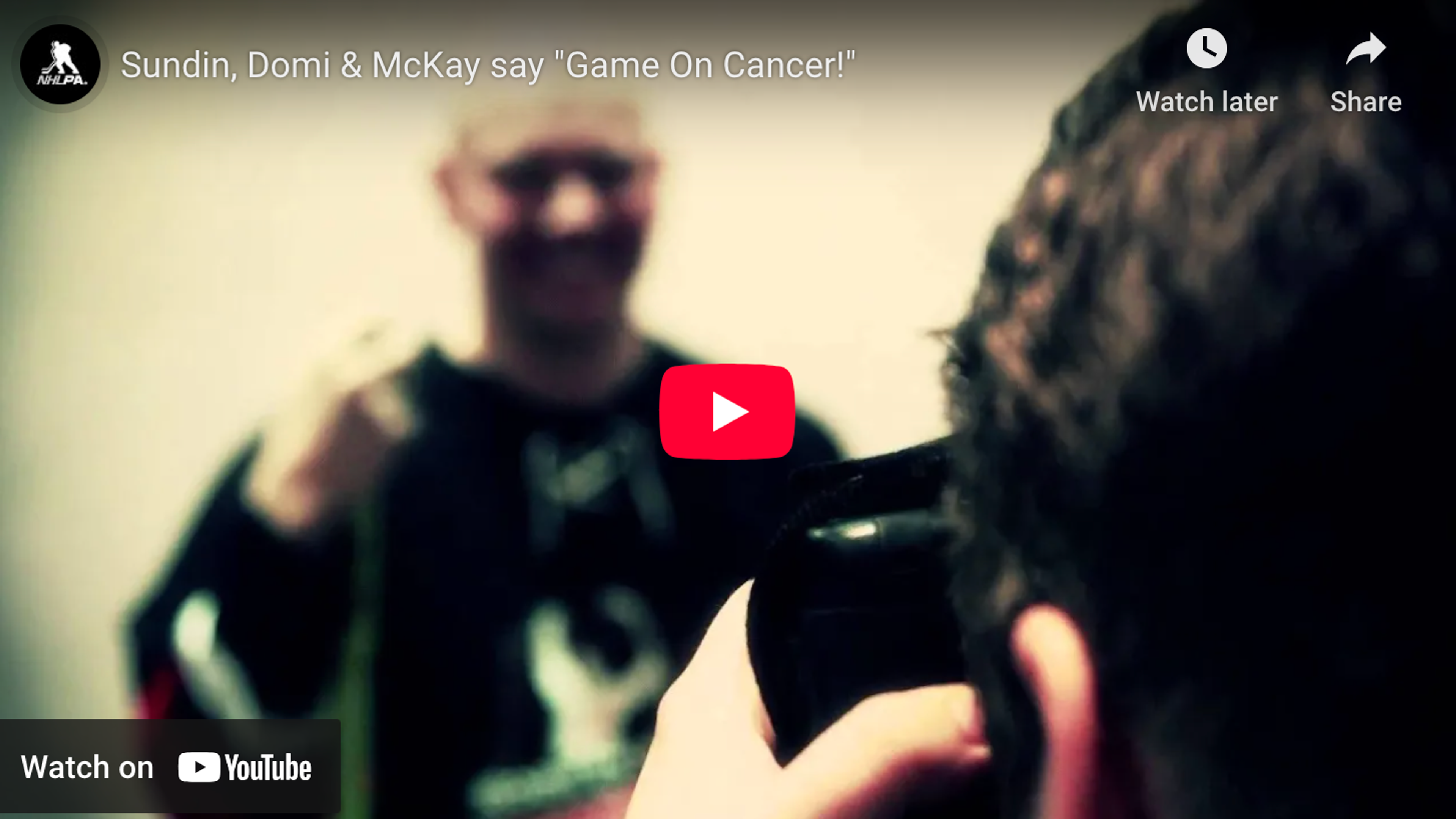 Sundin, Domi & McKay say "Game On Cancer!"