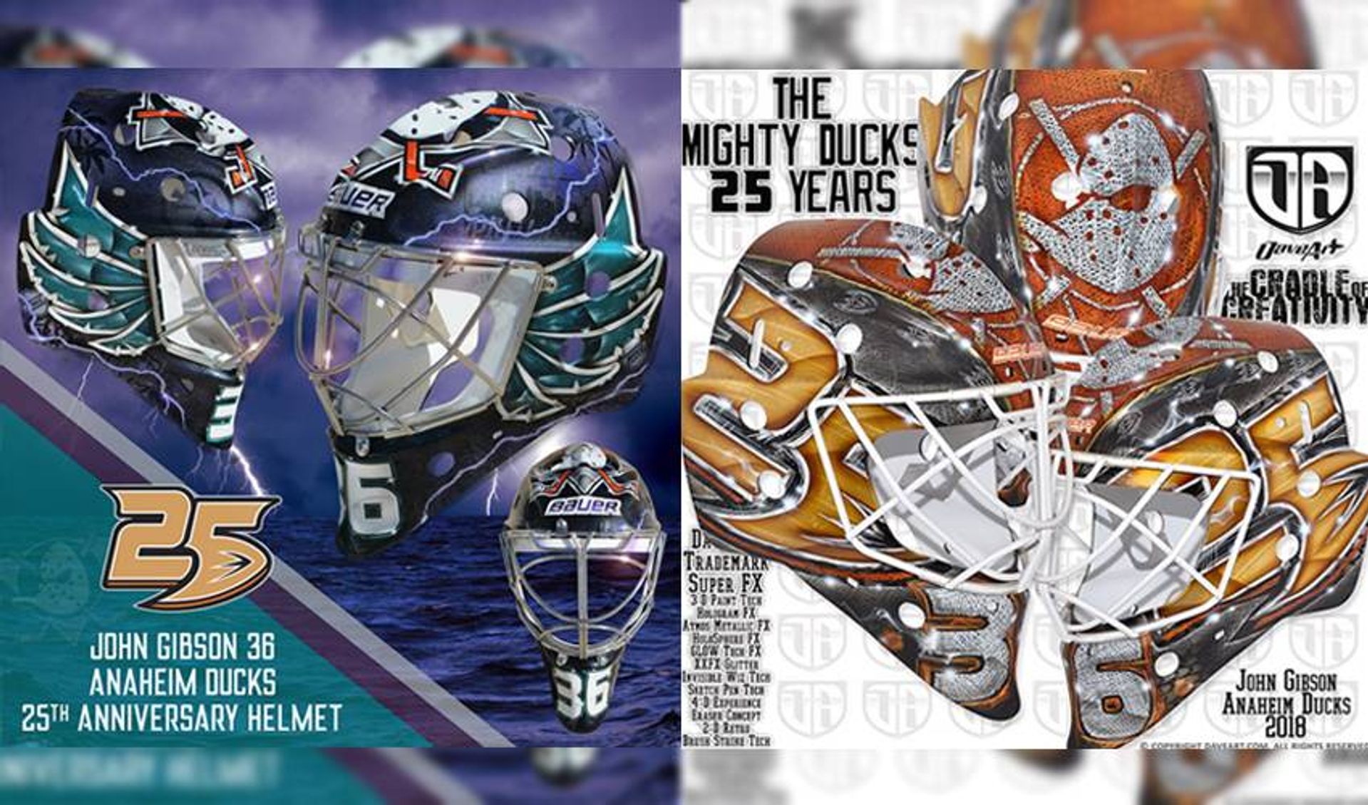 Gibson's retro masks homage to hometown, Ducks anniversary
