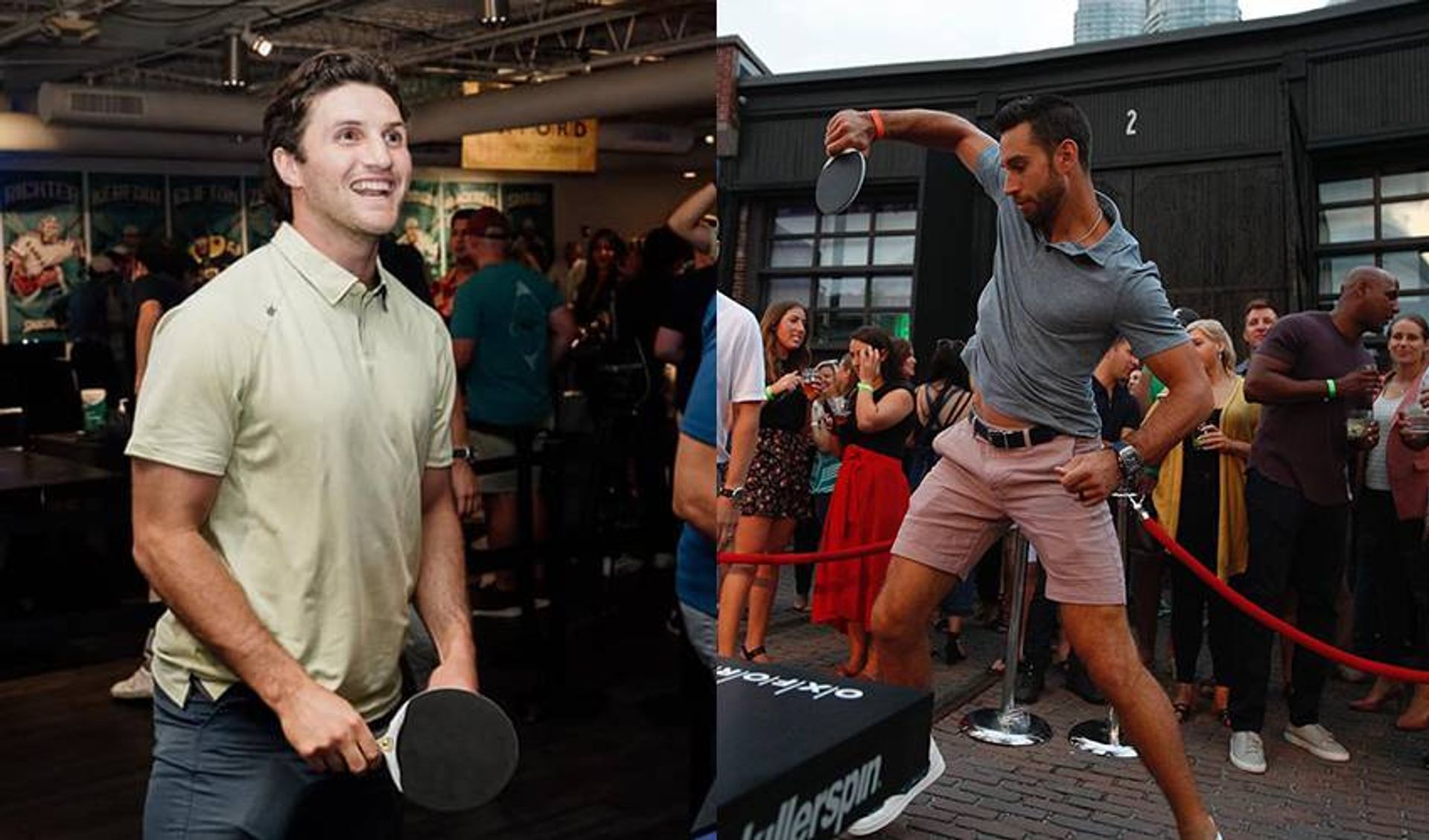 NHL players prepare their paddles for Smashfest X