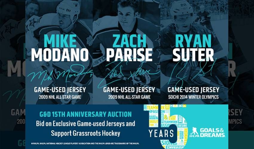 NHLPA GOALS & DREAMS AUCTIONS 15 GAME-WORN JERSEYS