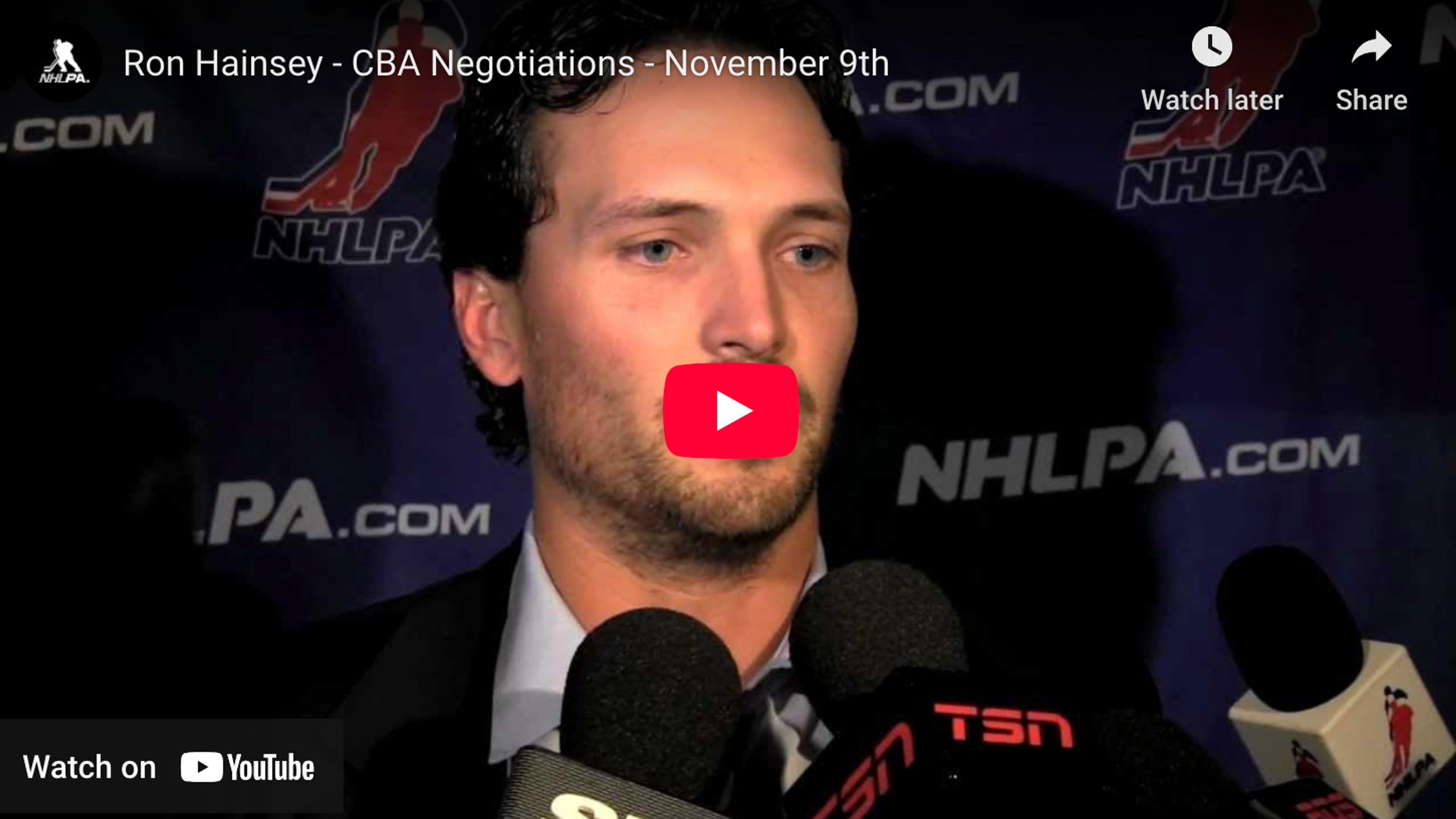 Ron Hainsey CBA negotiations New York