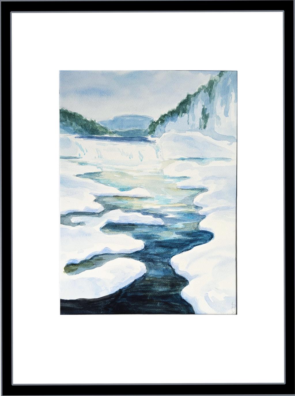 Teinefossen i vinterdrakt