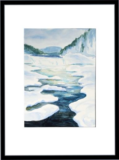 Teinefossen i vinterdrakt