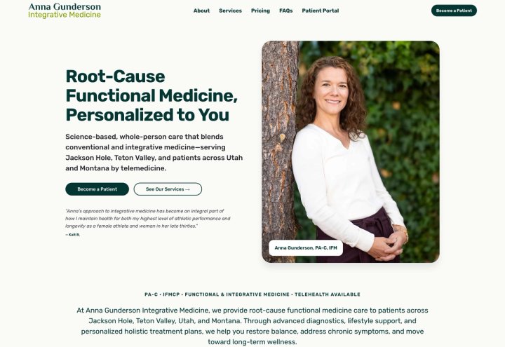 Anna Gunderson Integrative Medicine Screenshot