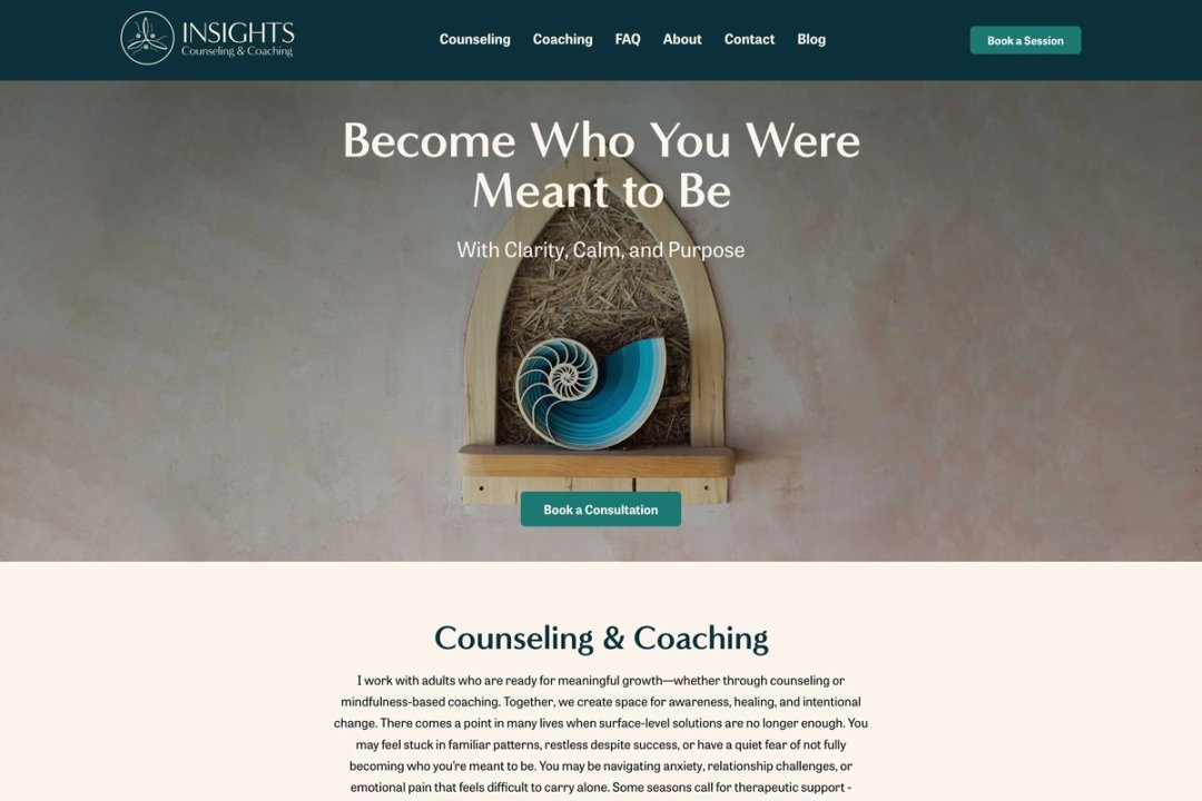 Insights Counseling & Coaching website screenshot