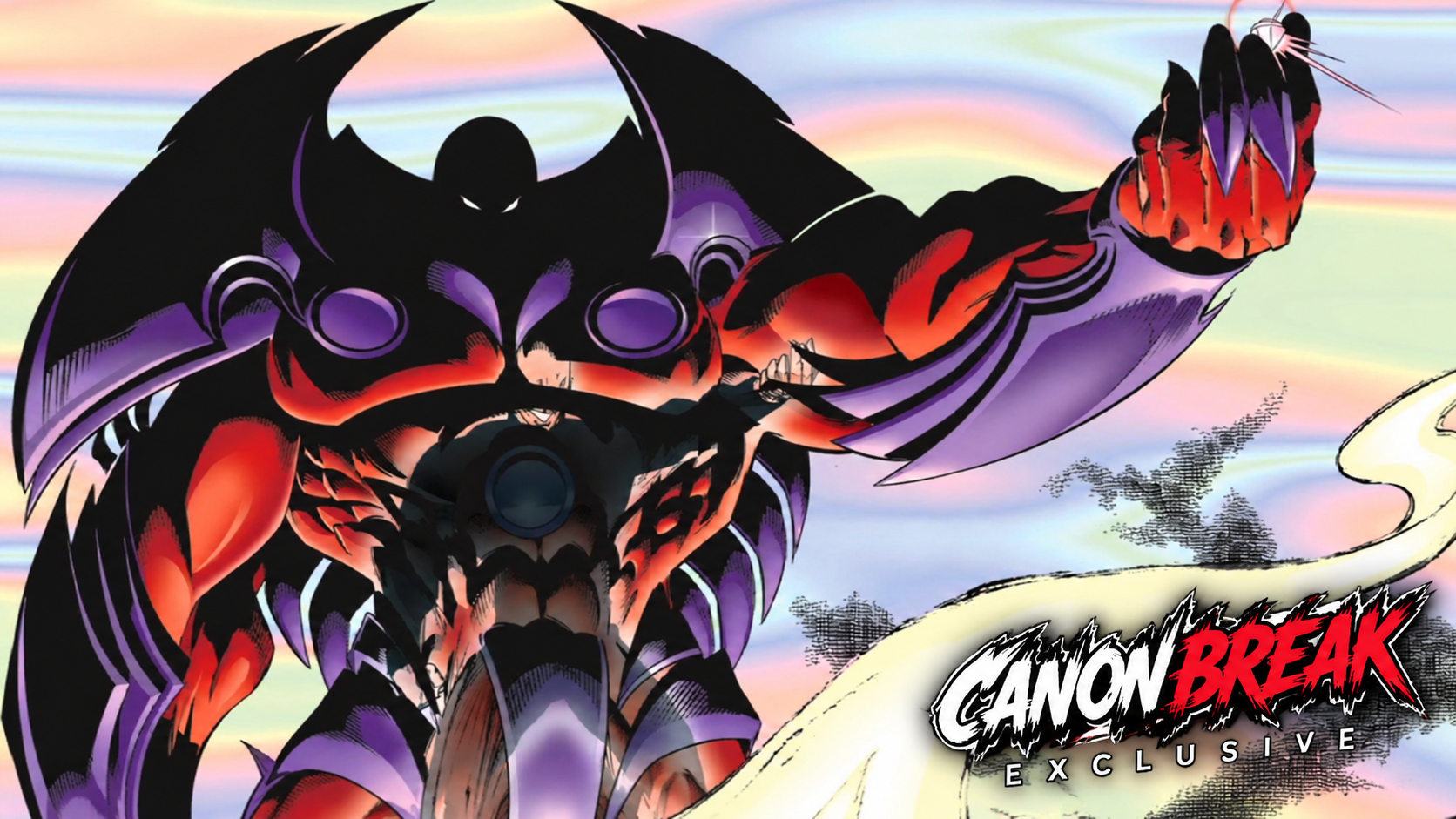 Onslaught, the armored Marvel villain, raising a clawed hand
