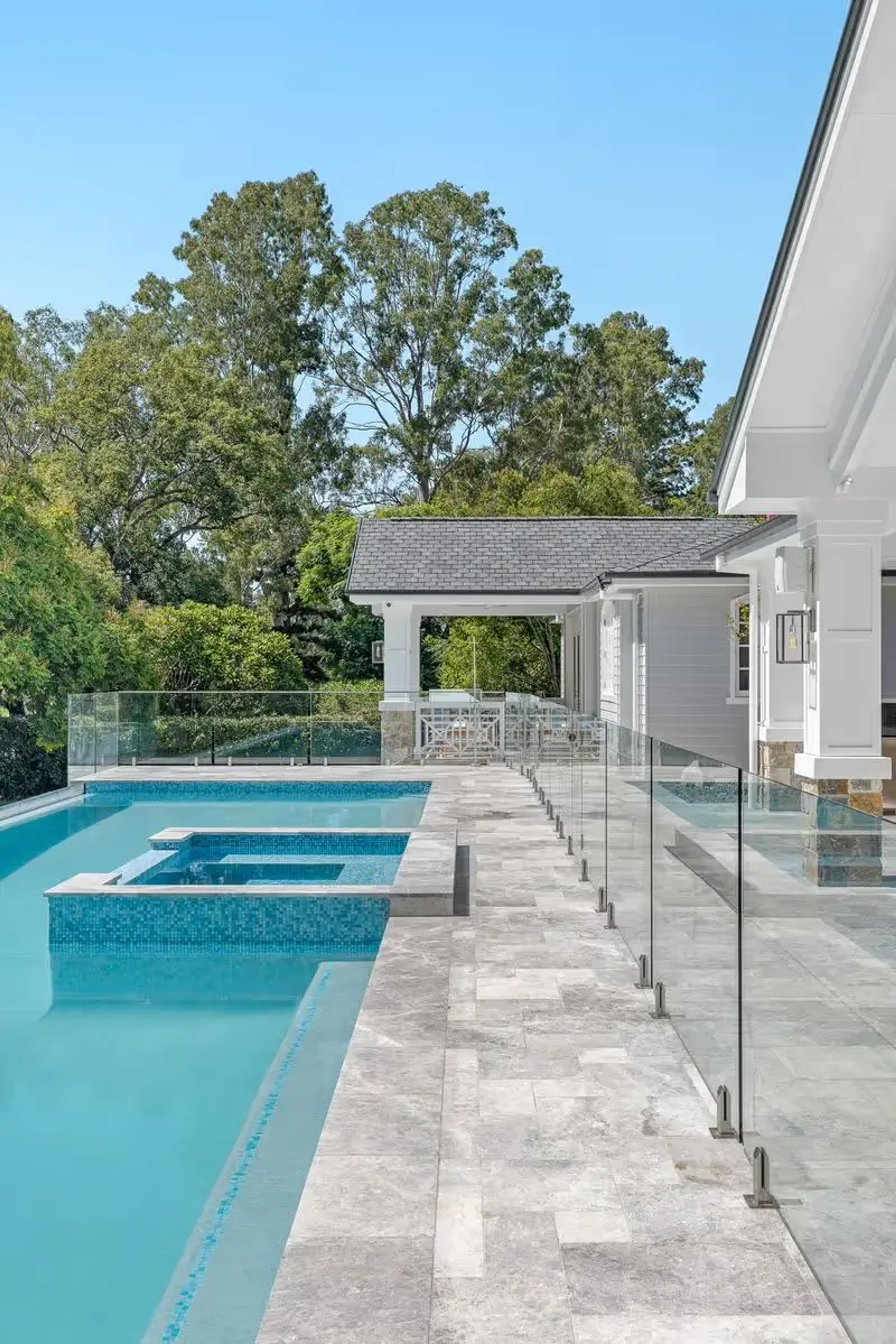 18 metre long luxury swimming pool on a Brisbane riverfront block