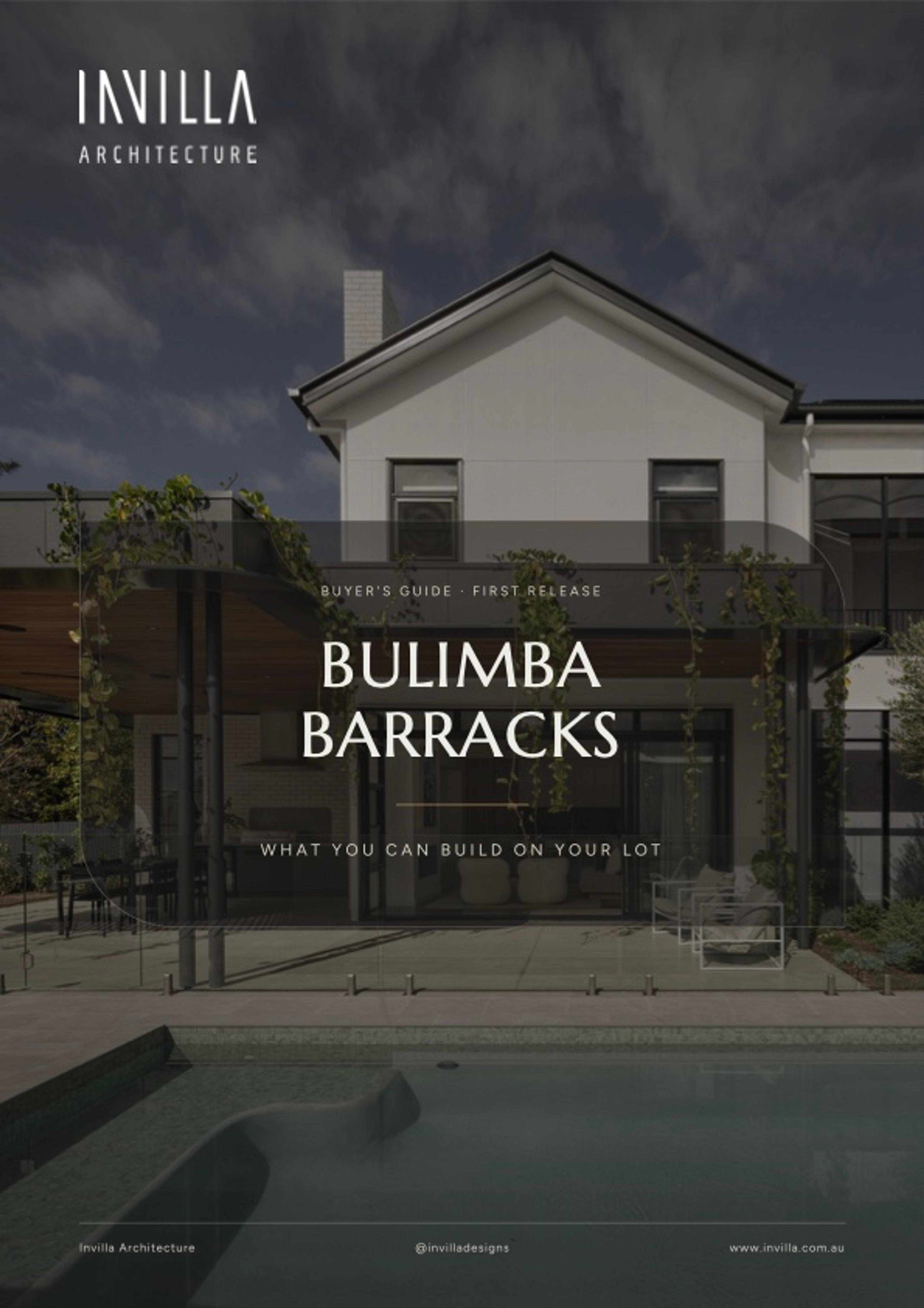 Cover of the Invilla Bulimba Barracks first release buyer's guide