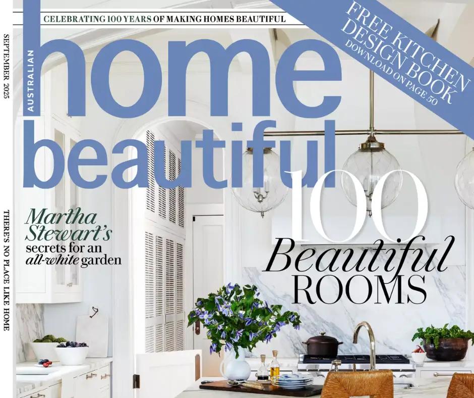 Home Beautiful magazine cover with American Hamptons style home feature