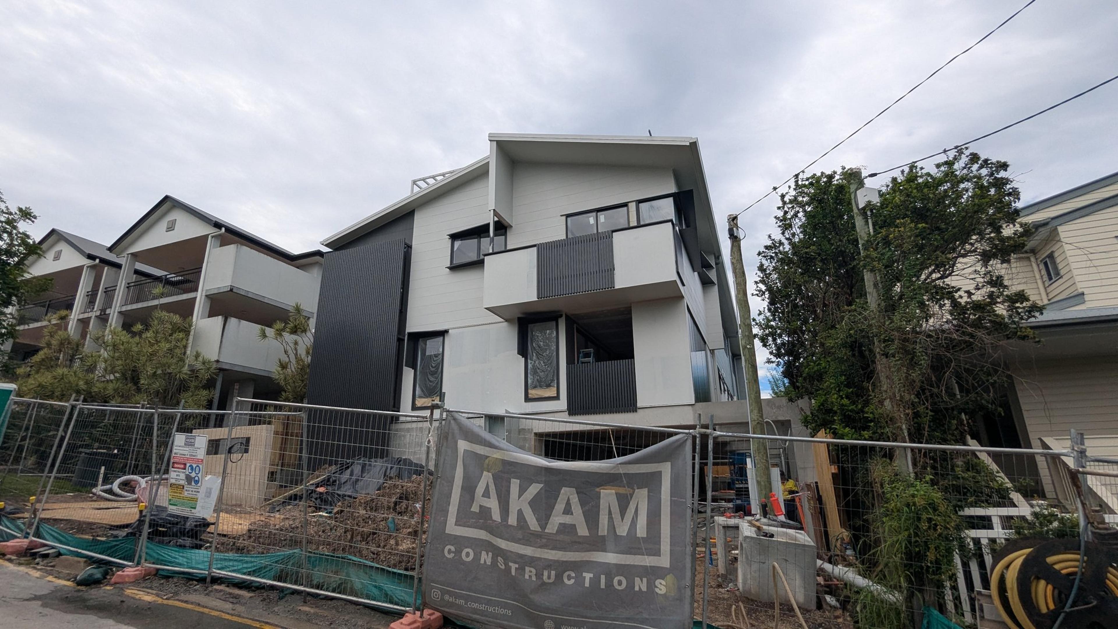 Construction underway on a residential site