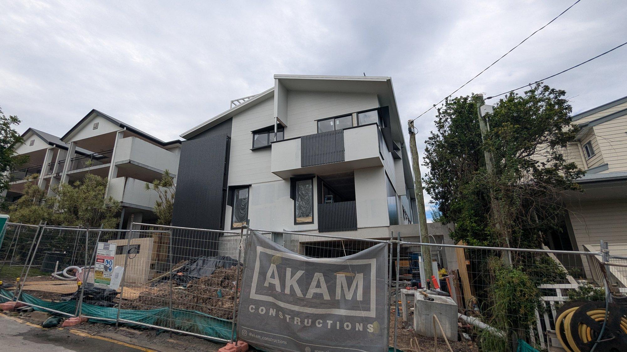 Construction underway on a residential site