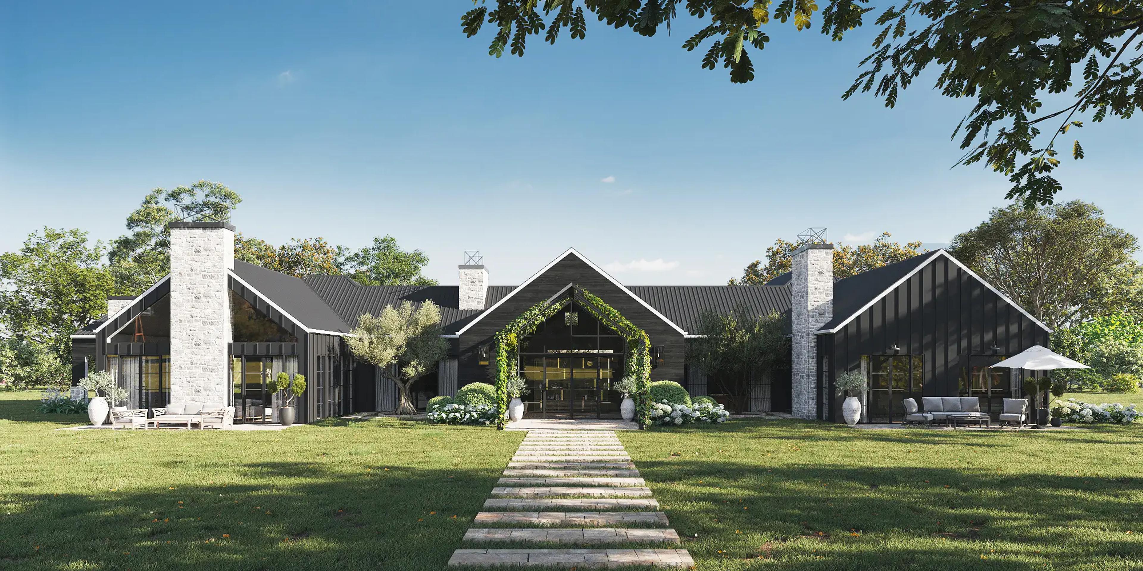 Gibbston Back House concept render by Invilla Architecture
