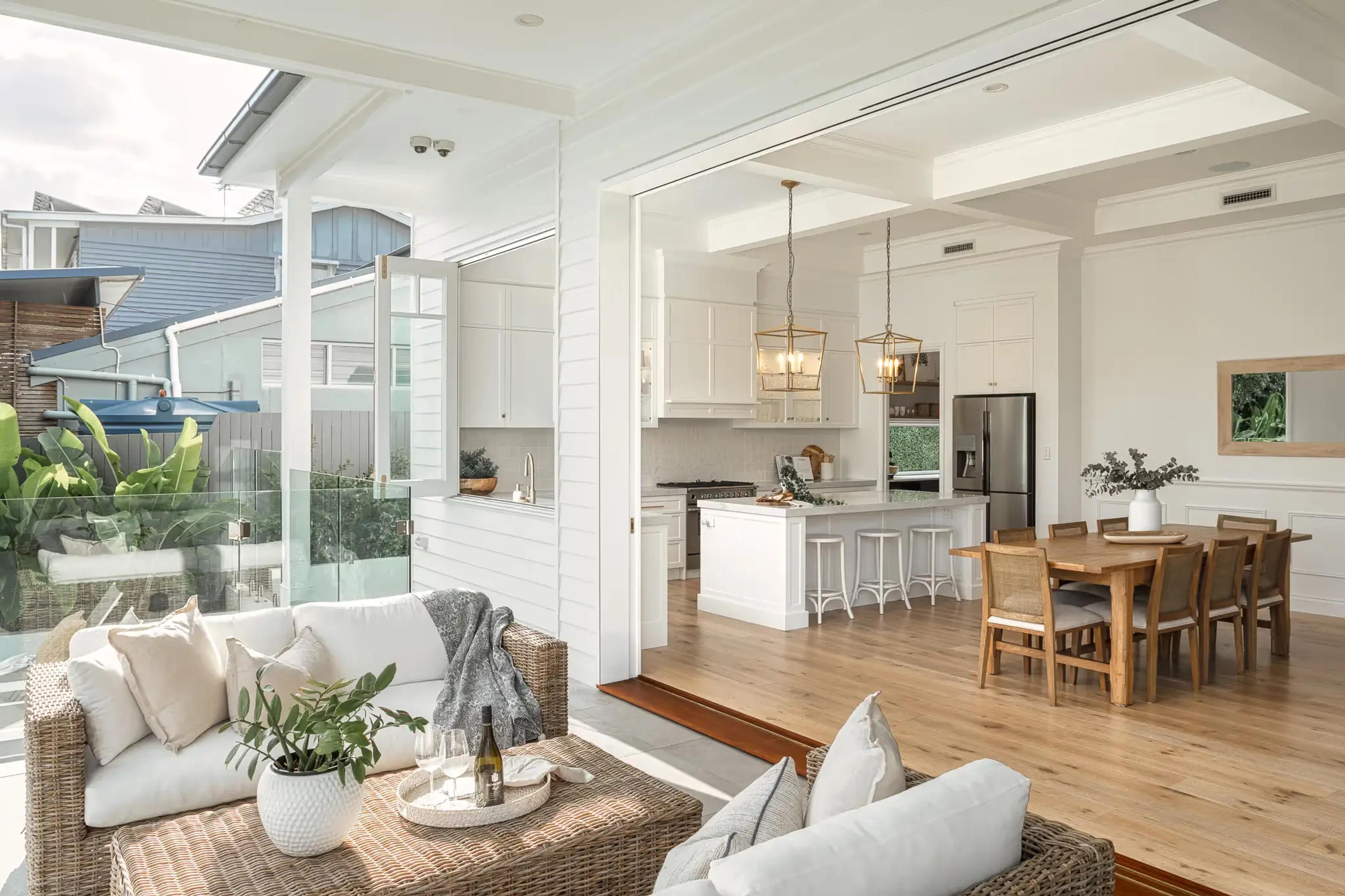 Modern open-plan living extension in a renovated pre-war home Brisbane
