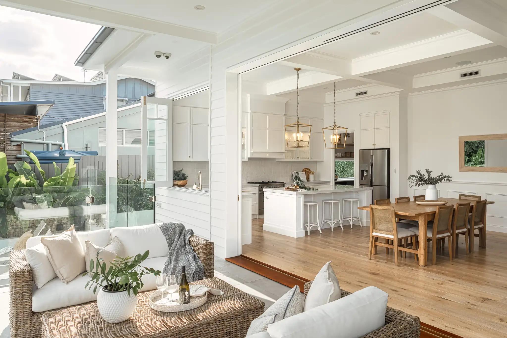 Modern open-plan living extension in a renovated pre-war home Brisbane