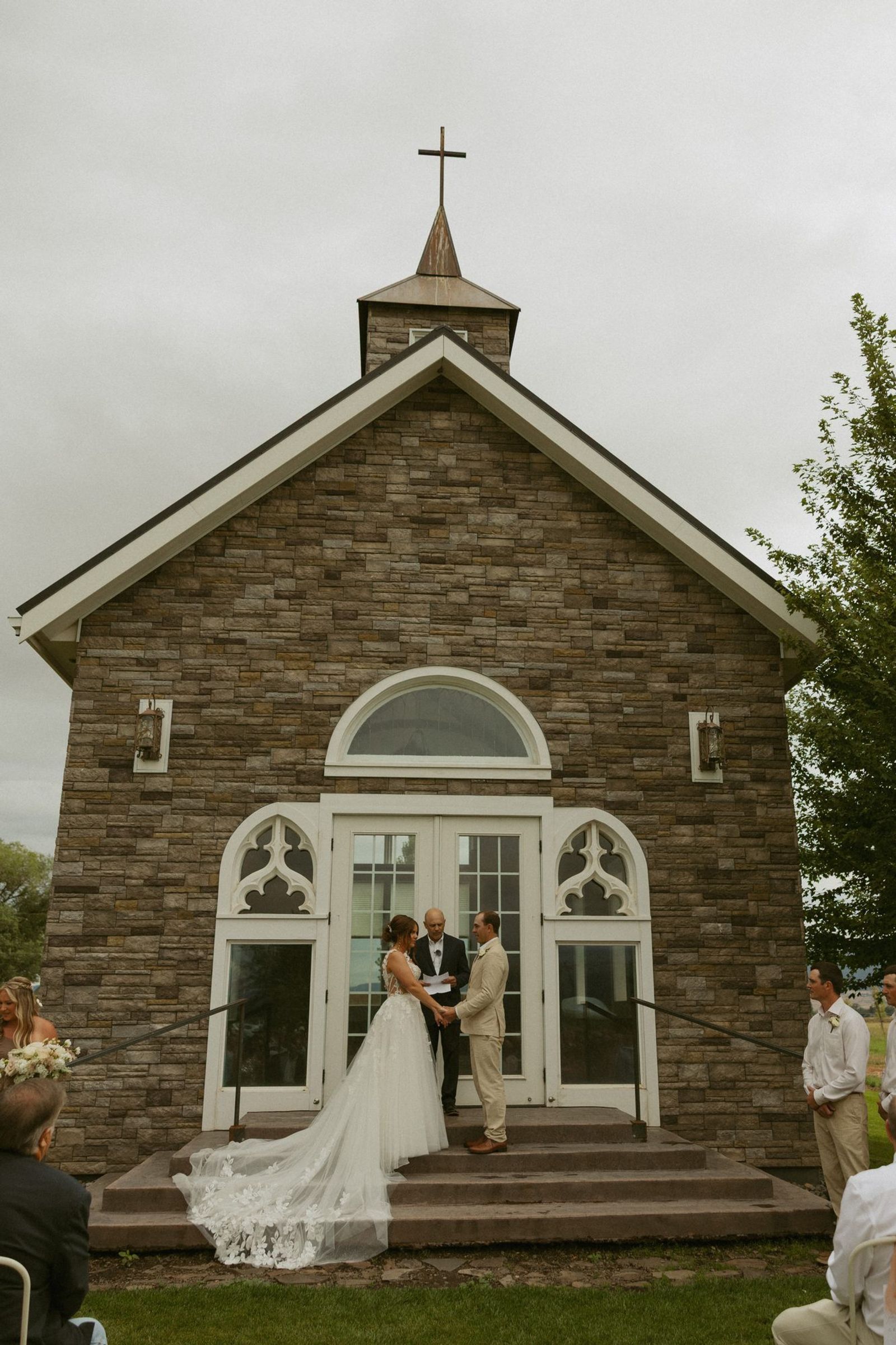 Couple in the chapel doorway