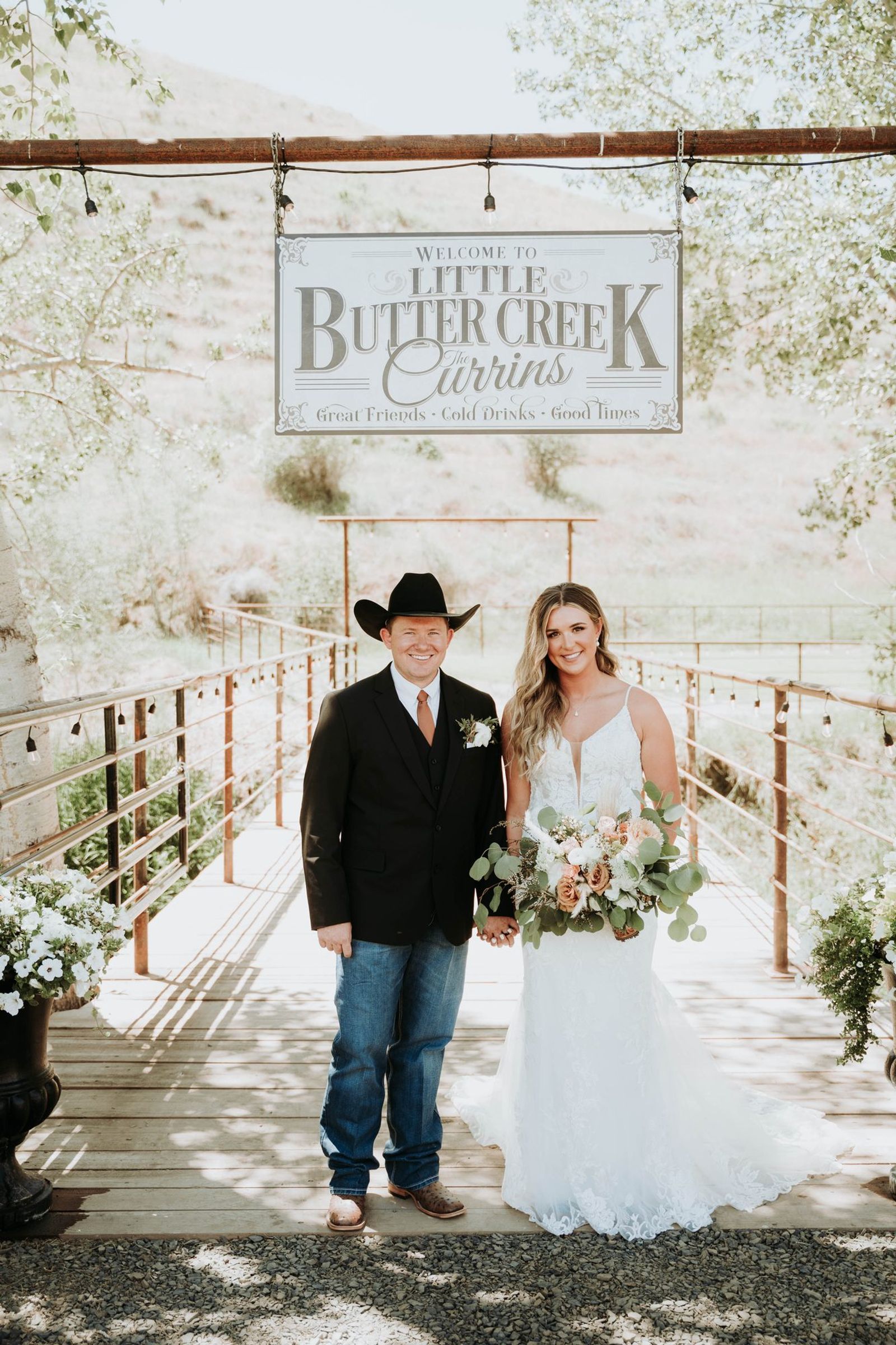 Couple on the bridge at Little Butter Creek