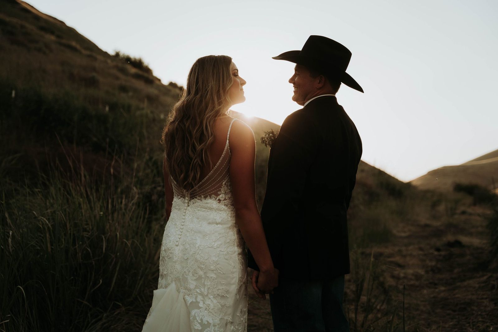 Couple at sunset in the hills