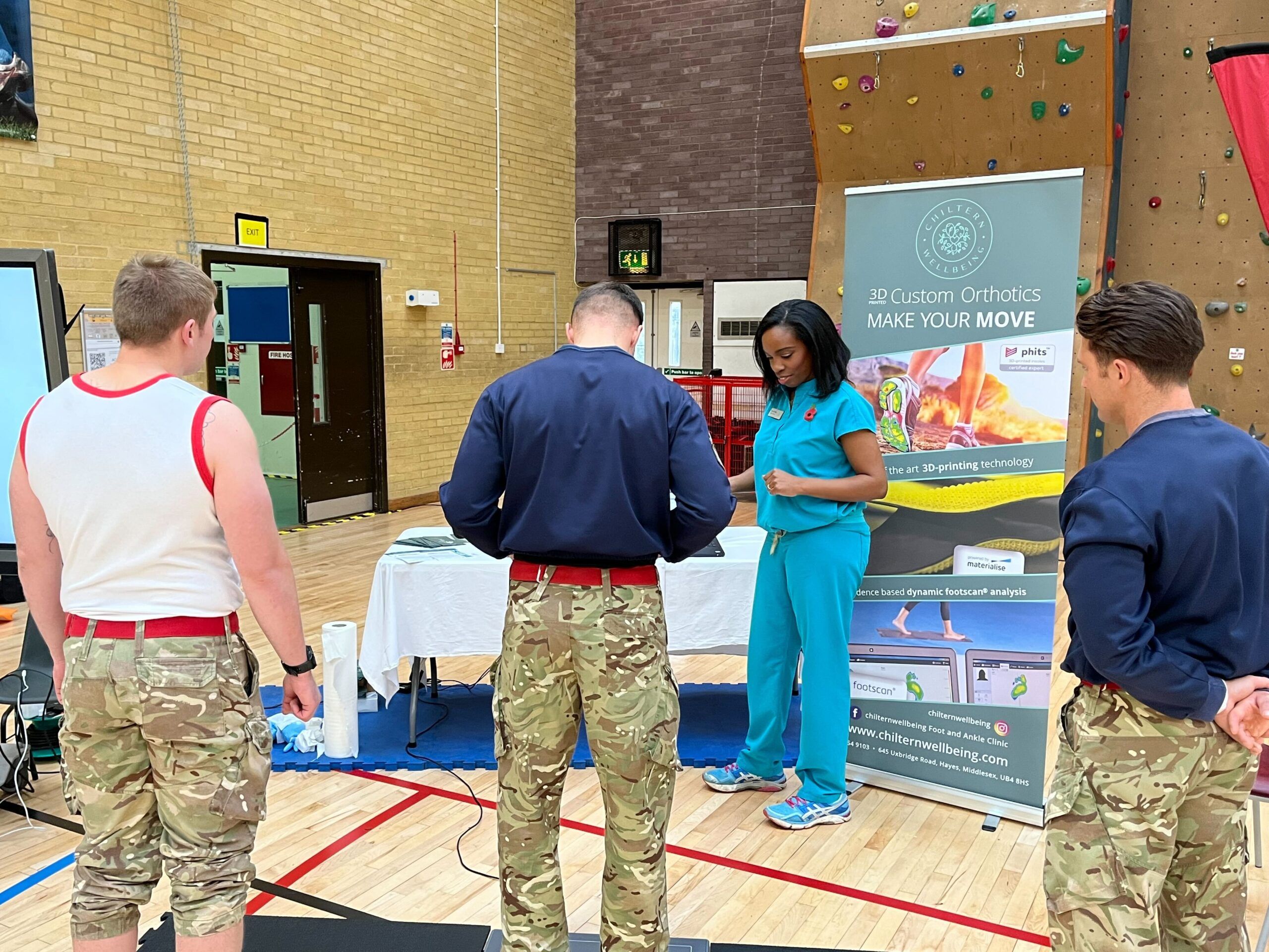Gait analysis being carried out by a podiatrist