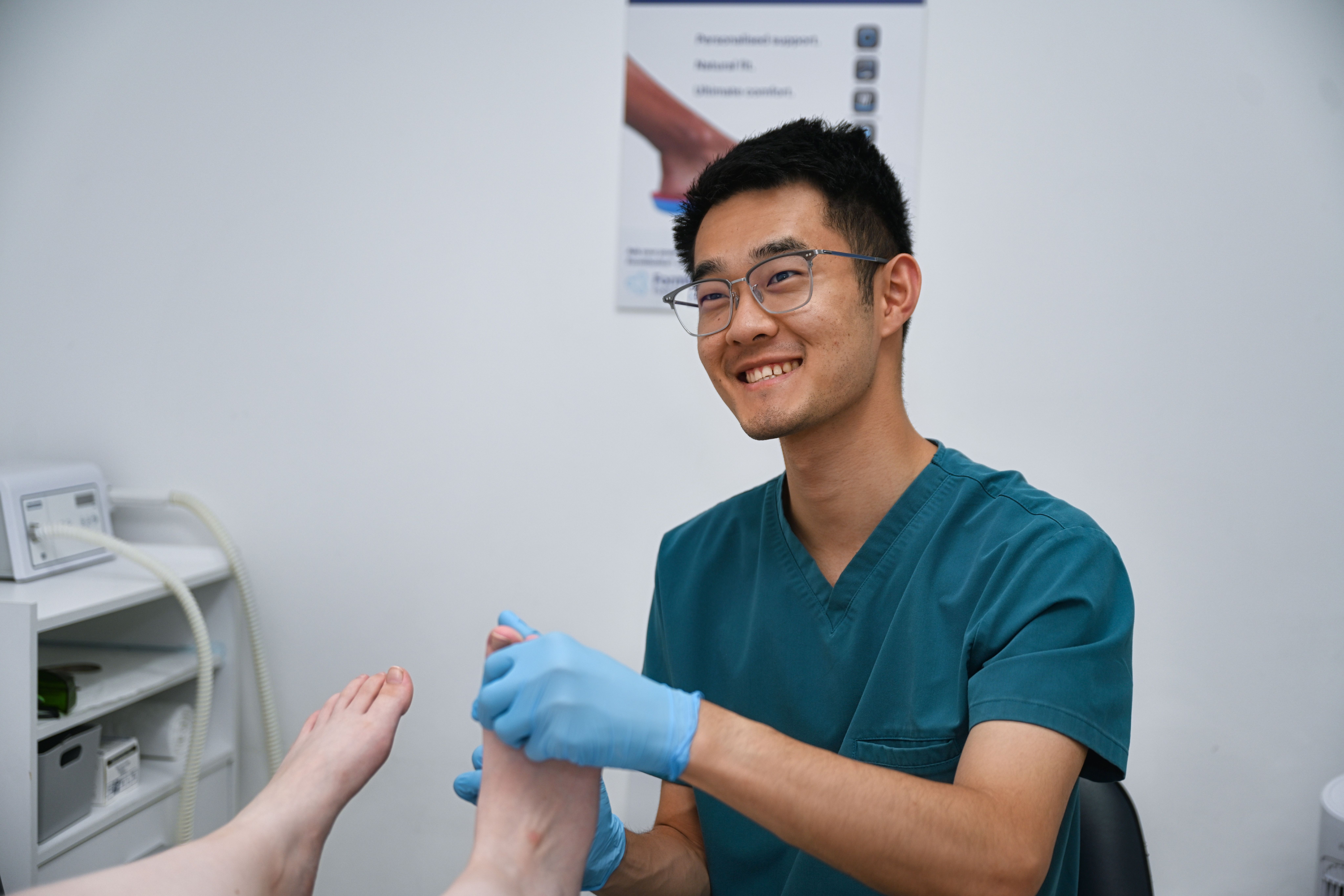Podiatrist treating a patient’s foot at Chiltern Wellbeing