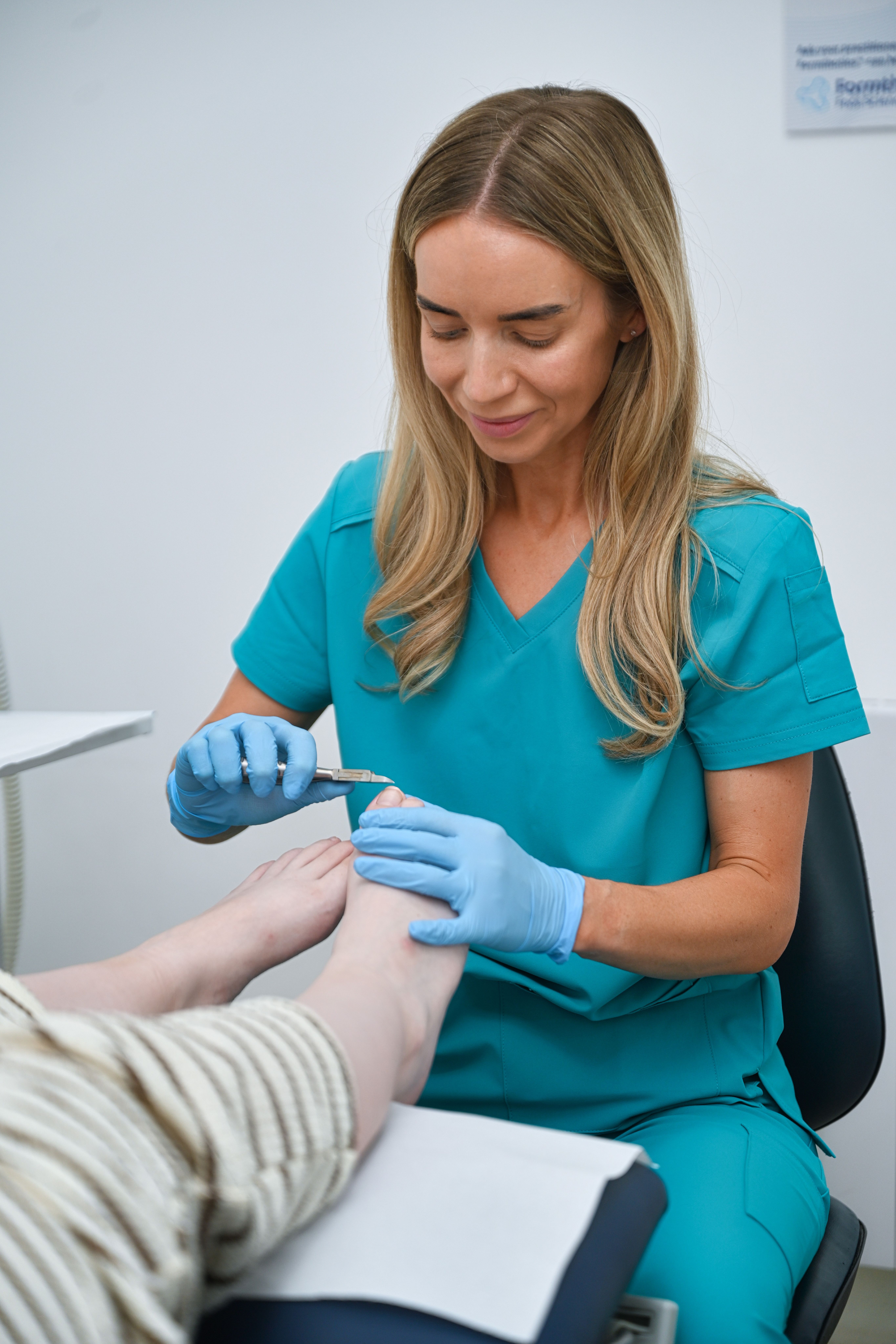 Podiatrist treating a patient’s foot at Chiltern Wellbeing