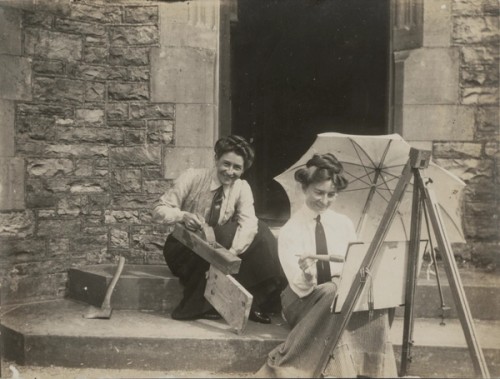 Eirene Mort (right) and Nora Weston, Gate Manor, Dent, Cumbria, photographer unknown, c1912. 