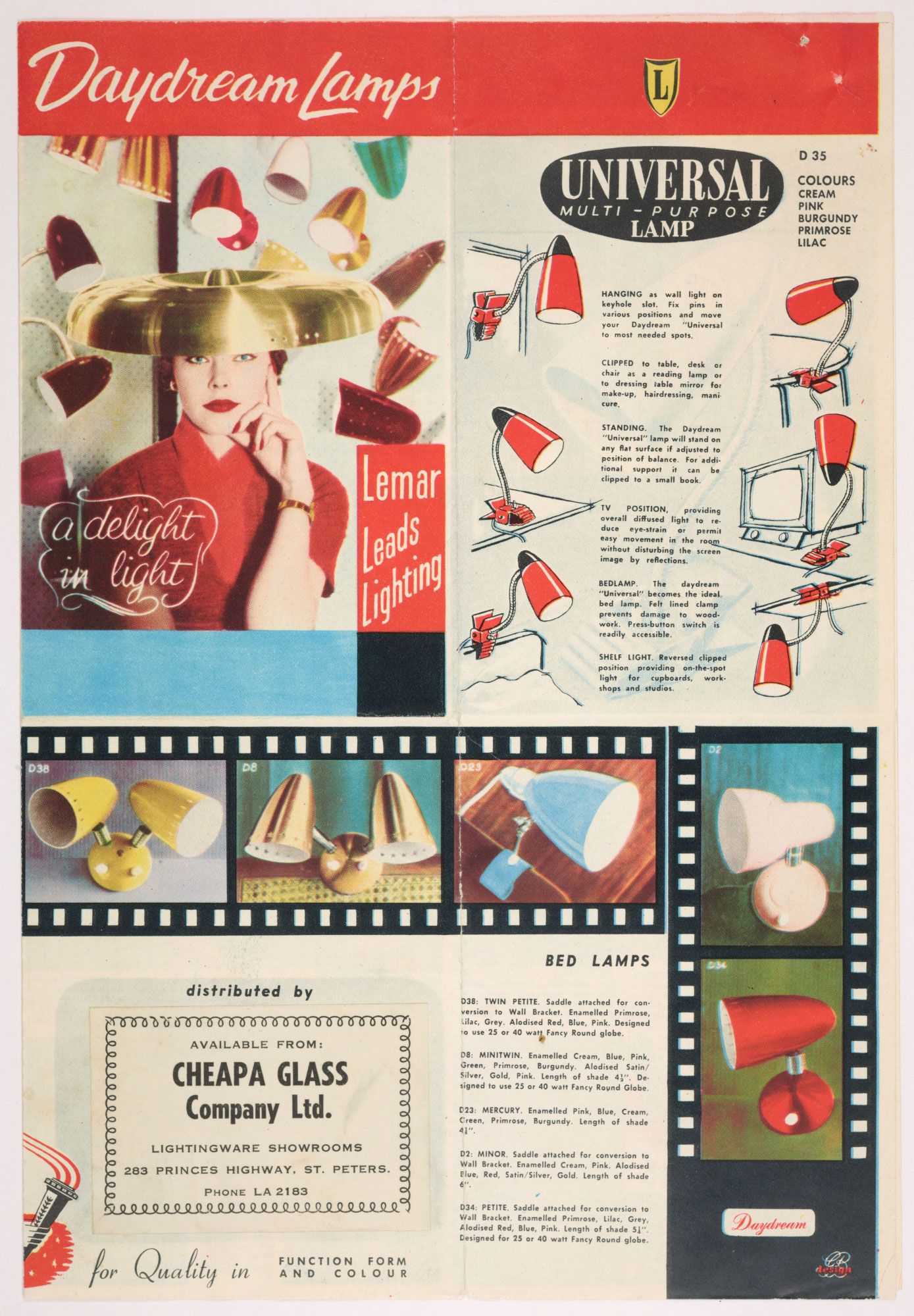 page from a magazine promoting lamps