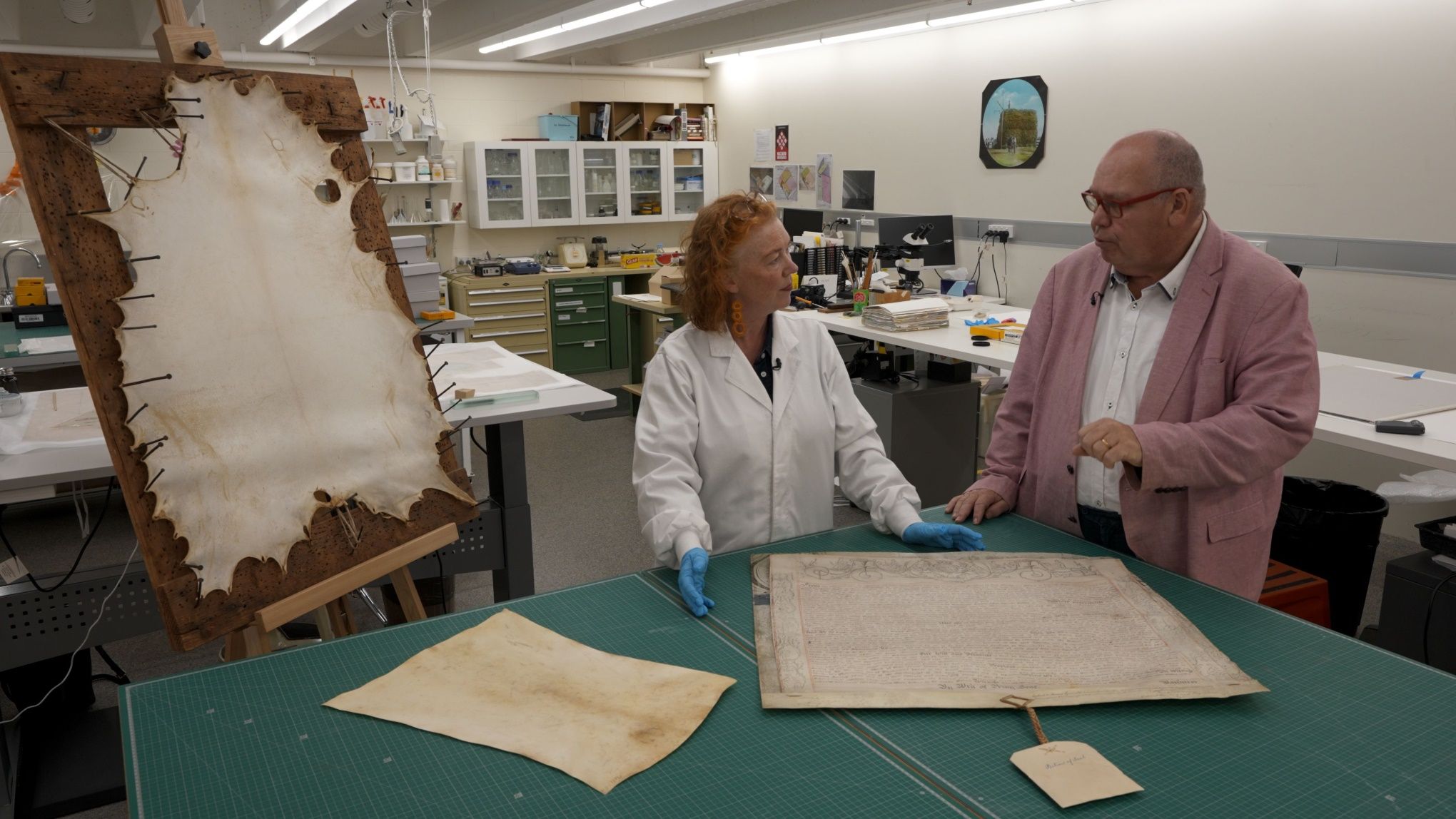 Sarah Bunn and Peter White with Governor Darlin's commission 