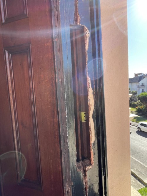 Restored weights installed back into sash pocket