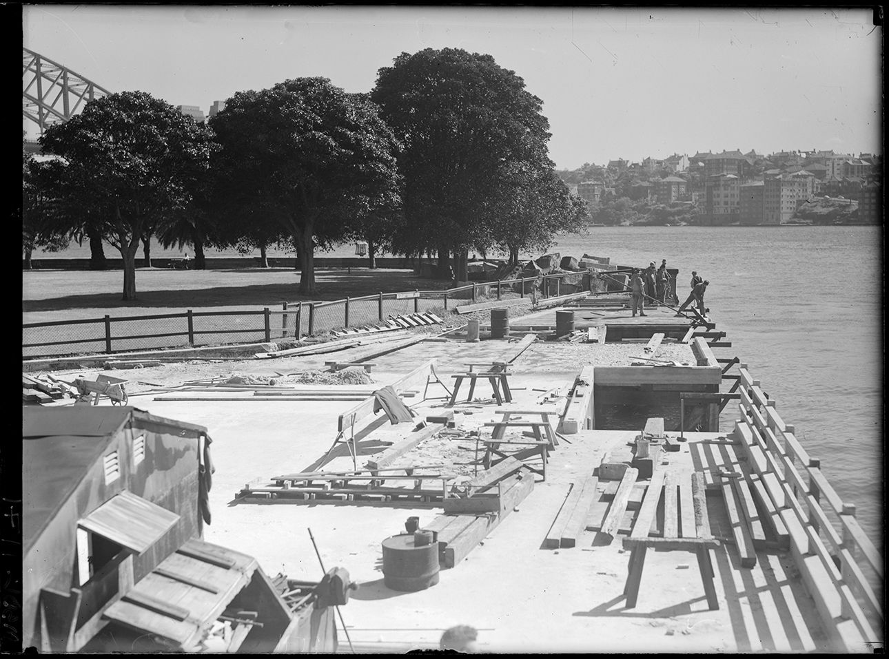 Construction work at Bennelong Point, World War 2 era