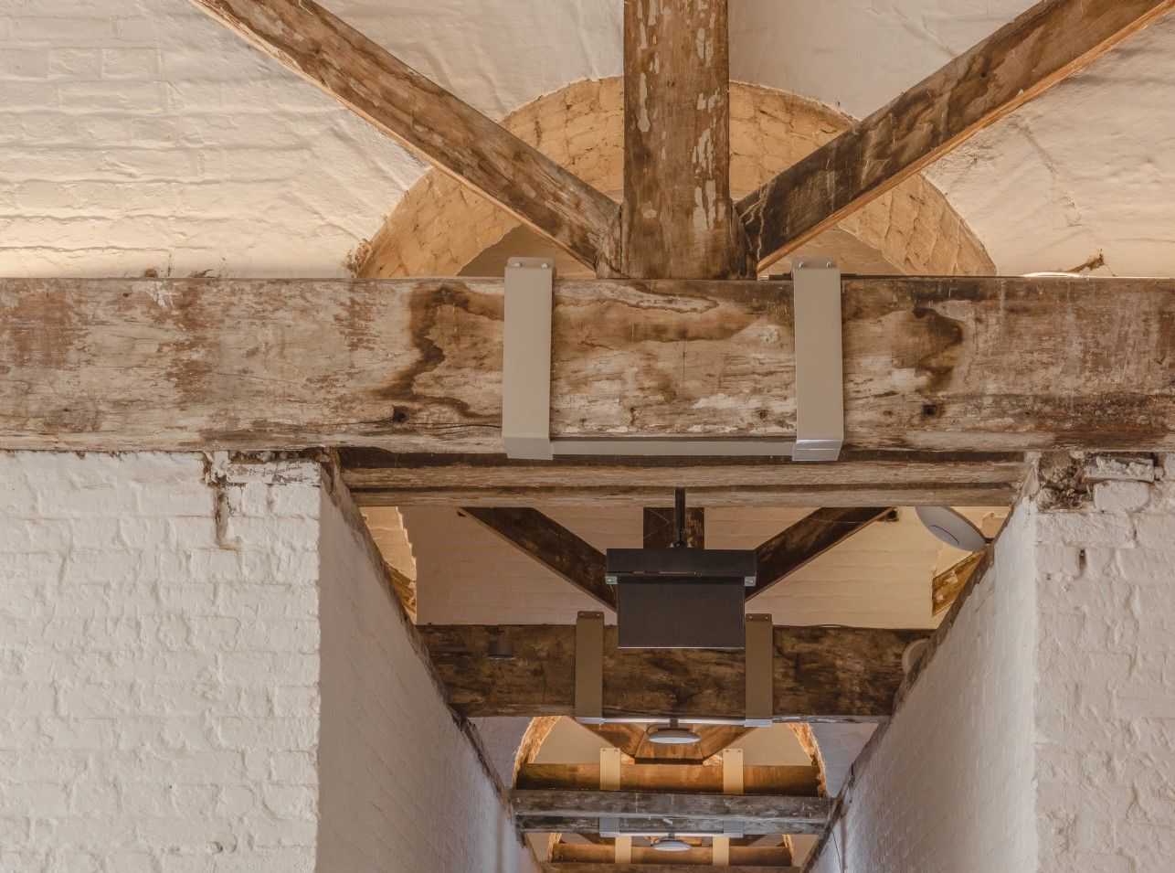 Corridor in the Hyde Park Barracks showing overheads beams